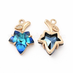 Brass with K9 Glass Charms&nbsp;KK-B071-14G
