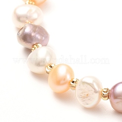Natural Pearl Beads Adjustable Slider Bracelet for Girl Women Gift&nbsp;X-BJEW-JB06820-02