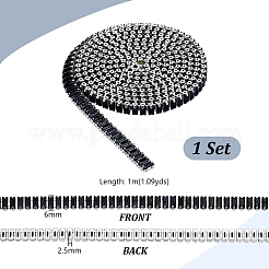 Brass Micro Pave Black Cubic Zirconia Chains&nbsp;CHC-WH0022-002P