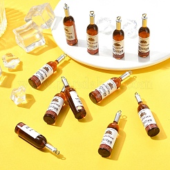 樹脂製ビッグペンダント12個  模造ビール瓶  ココナッツブラウン  53x12mm  穴：2mm&nbsp;RESI-YW0005-91
