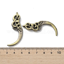 チベットスタイルの真鍮ペンダント  カドミウムフリー＆鉛フリー  ムーン  アンティークブロンズ  46.5x21.5x5mm  穴：2.2mm&nbsp;KK-M284-18AB