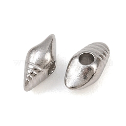 304ステンレススチールビーズ  巻き貝の殻形状  ステンレス鋼色  8.5x4x3.5mm  穴：1.8mm&nbsp;SA-CBAC865-10P