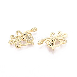 Brass Micro Pave Cubic Zirconia Pendants&nbsp;KK-T071-108G