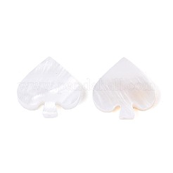 天然淡水シェルビーズ  スペード  貝殻色  17x16.5~17x3mm  穴：0.8~0.9mm&nbsp;BSHE-T014-47