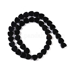 天然ブラックオニキス(染色&加熱)ビーズ連売り  ハート  10x10.5x3mm  穴：0.7mm  約41~42個/連  15.55''~15.94''（39.5~40.5センチメートル）&nbsp;G-NH0011-G05-01