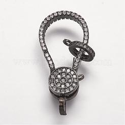 真鍮マイクロパヴェキュービックジルコニアカニカン  ミックスカラー  31x14x4.5mm  穴：2mm&nbsp;ZIRC-G095-54