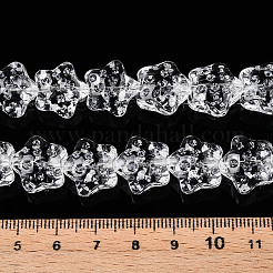 透明ガラスビーズ連売り  スター  透明  14~14.5x15x9~9.5mm  穴：1mm  約45個/連  24.80~26.1''（63~65.25センチメートル）&nbsp;GLAA-T023-12A