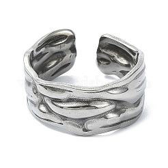 304ステンレススチールカフリング  ワイドバンドリング  ステンレス鋼色  調整可能  10mm&nbsp;RJEW-M019-33P