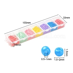 3500個7色12/0ベーキングペイントガラスラウンドシードビーズ  ミックスカラー  1.5~2x1.5mm  穴：0.5~1mm  500個/スタイル&nbsp;SEED-YW0001-26