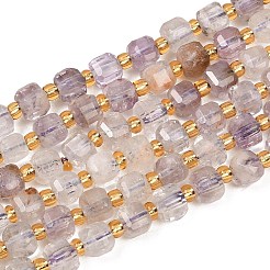 Natural Purple Phantom Quartz/Purple Lodolite Quartz Beads Strands&nbsp;G-Z147-A04-01