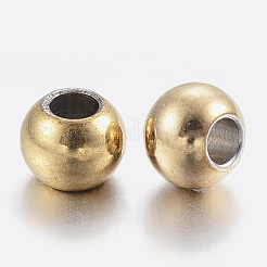 304ステンレスビーズスペーサー  ロンデル  ゴールドカラー  4x3mm  穴：1.5mm&nbsp;STAS-P197-037G-4mm