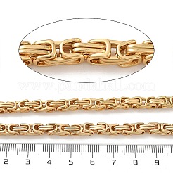 201 ステンレススチール製ビザンチンチェーン  溶接されていない  ゴールドカラー  5x5mm&nbsp;SA-CBA46AF-02B-G