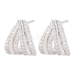 Brass Micro Pave Cubic Zirconia Stud Earrings&nbsp;EJEW-G471-53P