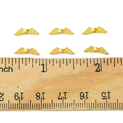 100個の合金ビーズ  カドミウムフリー＆ニッケルフリー＆鉛フリー  天使の翼  ゴールドカラー  12x3x3mm  穴：1.5mm&nbsp;FIND-FS0002-45