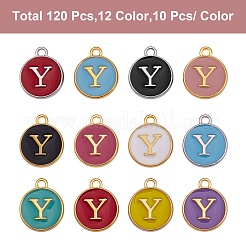 120Pcs 12 Colors Golden Plated Alloy Charms&nbsp;ENAM-SZ0001-64Y