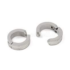 変色しないつや消し304ステンレススチールの非ピアスイヤリング  ラウンド  ステンレス鋼色  12.5x4mm&nbsp;EJEW-M001-07A-P