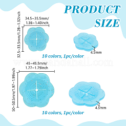 女性用隠しシリコンTシャツクリップ20個  花の形  ミックスカラー  32.5~45.5x34.5~50.5x4.5mm&nbsp;AJEW-WH0696-178