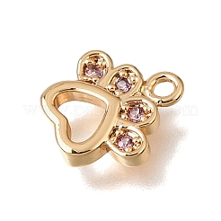 Brass Micro Pave Cubic Zirconia Charms&nbsp;CU-K001-03G-03
