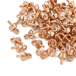 304ステンレススチールペグベイルペンダント  片穴パーツ用  ローズゴールド  7x4mm  穴：1.2mm  ピン：1mm&nbsp;STAS-D448-085RG
