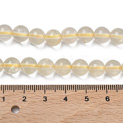 天然レモンクォーツ（加熱）ビーズ連売り  ラウンド  8mm  穴：0.8mm  約47個/連  14.96''（38センチメートル）&nbsp;G-K365-F02-8mm