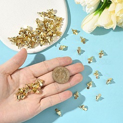 鉄製ベルペンダント80個  ゴールドカラー  8x8mm  穴：1.5mm&nbsp;HJEW-YW0001-09