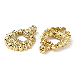 Rack Plating Brass Micro Pave Clear Cubic Zirconia Pendants&nbsp;KK-M268-03G