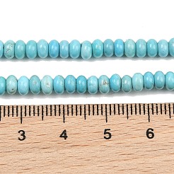 天然石ターコイズビーズ連売り  ロンデル  4.5x2mm  穴：0.5mm  約185個/連  15.43''（39.2センチメートル）&nbsp;G-M422-B01-01