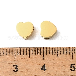 バレンタインデー 304 ステンレス ビーズ  ハート  イオンプレーティング（ip）  ゴールドカラー  6x6x3mm  穴：1.8mm&nbsp;SA-E001-02G-02