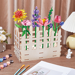 木製パズルの花瓶  彫刻の展示装飾  ホームオフィスデスク用  バリーウッド  290x149x200mm&nbsp;DJEW-WH0058-40