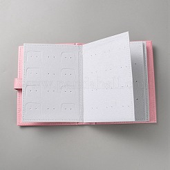 合成皮革イヤリング収納ディスプレイオーガナイザーアルバム  ピンク  18.5x13.7x4.3cm&nbsp;CON-WH20014-002