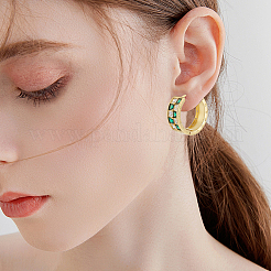 2 Pairs 2 Colors Rack Plating Brass Hoop Earrings&nbsp;EJEW-BBC0002-11
