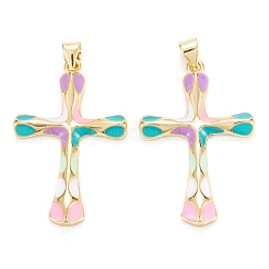 Brass Enamel Pendants&nbsp;KK-M220-06G