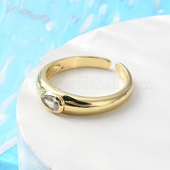 Teardrop Cubic Zirconia Solitaire Ring for Her&nbsp;RJEW-C017-10G-RS