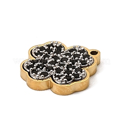 304 Stainless Steel Micro Pave Cubic Zirconia Charms&nbsp;STAS-I356-04G-07