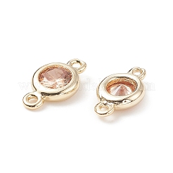 Brass Pave Cubic Zirconia Connector Charms&nbsp;LS-KK-TAC0015-01G-07