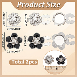 2Pcs 2 Styles Brass Glass Cufflinks&nbsp;BUTT-WR0001-29