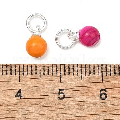 染め天然淡水シェルペンダント  ラウンドチャーム  ミックスカラー  銀  8x5mm  丸カン：5x1ミリ  内径：3mm&nbsp;PALLOY-JF05339-03