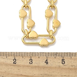 304ステンレススチール製オーバルハートリンクチェーンネックレス（女性用）  イオンプレーティング（ip）  ゴールドカラー  20-3/8インチ（51.7cm）&nbsp;NJEW-B123-01G