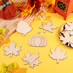 50Pcs Unfinished Wooden Maple Leaf Cutouts Sets&nbsp;DIY-SP0006-74