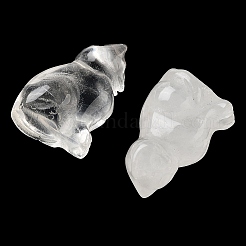 天然水晶彫刻人形  ホームオフィスのデスクトップ装飾用  猫  10.5~13x16~18x21.5~23.5mm&nbsp;DJEW-L023-B20