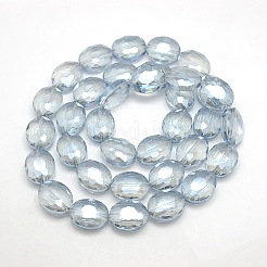 Faceted Electroplate Crystal Glass Oval Beads Strands&nbsp;EGLA-F059B-13