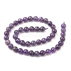 天然石ビーズ連売り  アメジスト  AB級  ラウンド  パープル  8mm  穴：1mm  47~49個/連売り  15インチ&nbsp;G-S036