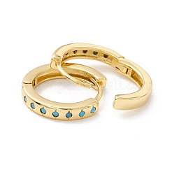 Real 18K Gold Plated Cubic Zirconia Huggie Hoop Earrings for Girl Women&nbsp;EJEW-I260-01G-NR