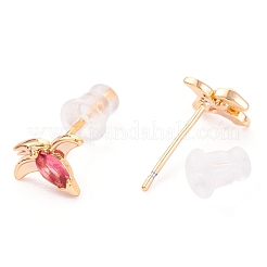 Cute Light Gold Plated Brass Stud Earrings&nbsp;EJEW-H106-02F