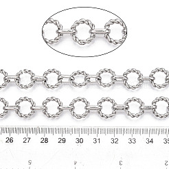 鉄製丸リングリンクチェーン  溶接されていない  スプールで  プラチナ  12.5x2.5mm  約32.81フィート（10m）/ロール&nbsp;CH-N004-17P