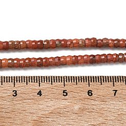 天然石レッドジャスパービーズ連売り  ファセットロンデル  4x2.5mm  穴：0.9mm  約151~155個/連  14.57''~14.96''（37~38センチメートル）&nbsp;G-A299-A23-01