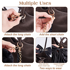 4Pcs Aluminium Bag Extender Chains & Pendant Decoration&nbsp;HJEW-FG00045