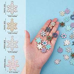 60個12スタイルアロイペンダント  エナメル  スノーフレーク  ミックスカラー  20~22x16~19x1.5~3.5mm  穴：1.5~2mm  5個/スタイル&nbsp;FIND-SZ0005-80