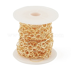 Brass Oval & Ring & Diamond Link Chains&nbsp;CHC-M025-22G
