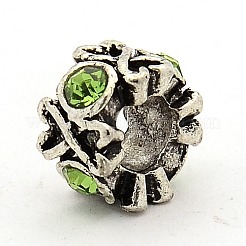 Vintage Alloy Rhinestone European Beads&nbsp;RB-M013-01